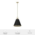 thumbnail image 7 of Hunter - Klein 3-light Alturas Gold, Medium Size Pendant Light, Dimmable, Casual Style, Cone Shaped, for Bedrooms, Dining, Living Rooms - 19446, 7 of 7