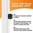 thumbnail image 7 of 48" x 80" 6-Lite Clear Glass Double Doors with French Door Ready-to-Assemble Jamb, Solid Door, Black Levers & Hinges, Interior Door, Pre-finished & Paintable, White, 7 of 7