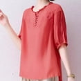 thumbnail image 3 of Spring and Summer Women's Embroidered Lightweight Loose Long Sleeved Shirt Top, 3 of 3