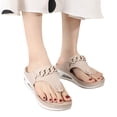 thumbnail image 3 of Fsqjgq Boho Sandals Women Slide Sandals Women Wedge Air Cushioned Thong Sandals Slippers Open Toe Sandals Summer Casual Women Roman Sandals Flip Clip Women Sandals Size 39 Beige, 3 of 8