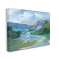 thumbnail image 3 of River Through Mountains Abstract Scene Landscape Painting Gallery Wrapped Canvas Print Wall Art, 3 of 7