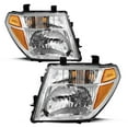 thumbnail image 2 of HOUGEET Headlights Assembly Replacement Fit for 2005-2008 Nissan Frontier Fit for 2005-2007 Nissan Pathfinder, Headlamps w/Chrome Housing Amber Reflector Driver and Passenger Side, 2 of 11