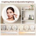 thumbnail image 6 of Makeup Vanity Desk with Mirror and Lights,Small Dressing Table with 2 Drawers & Open Shelves and Cushioned Stool,3 Lighting Modes for Bedroom,Small Space,Gold, 6 of 7