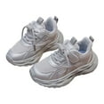 thumbnail image 3 of Quealent Unisex-Child White Tennis Shoes Breathable Sneakers for Boys Girls Lightweight Running Shoes Kids Toddler/Little Kid/Big Kid Gym Footwear Silver for Size 13, 3 of 9