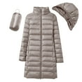 thumbnail image 3 of Kcodviy Women Warm Lightweight Hoodless Threadbare Jacket Windproof Winter Coat with Women S Coats Plus Size Recycled insulation Winter Slim Long Hooded Warm White Down Coat Outerwear, 3 of 5