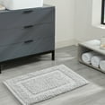 thumbnail image 5 of Jean Pierre New York Sophie Border 100% Cotton Bath Mat - Non-Slip Bath Rug - Soft Gray - 27" x 45", 5 of 8