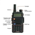 thumbnail image 4 of Fiudx Walkie-Talkie de Largo Alcance, Radio Uv5R de 5 W, Radio Bidireccional Portátil de 128 Canales, Equipo de Supervivencia para Caza, Batería de 1800 Mah, Esencial para Aventuras Al Aire Libre, Ki, 4 of 6