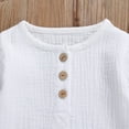 thumbnail image 4 of Chemise d'Automne pour Bébé, Ensemble Pantalon Jogger, Boutons en Coton Col Rond Manches Longues Pantalon à Lacets, 4 of 5