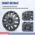 thumbnail image 4 of 16 inch Set of 4 Hubcaps Wheel Rims Cover for 2004-2010 Toyota Sienna Snap-on Installation Black Matte, 4 of 10