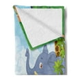 thumbnail image 2 of Animal Soft Flannel Fleece Blanket, Kids Design Children Nursery Room Safari Themed Cartoon Animals Image Artwork Print, Cozy Plush for Indoor and Outdoor Use, 50" x 70", Multicolor, by Ambesonne, 2 of 5