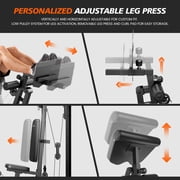 UPGO Home Gym Station, Workout Equipment with 154LBS Weight Stack, Leg Press And Preacher Curl Pad