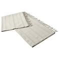 thumbnail image 4 of Ox Bay Sarra Beige Striped Fringed Ultra-Soft Turkish Cotton Reversible Throw Blanket, 50" x 60", 4 of 8