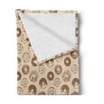 thumbnail image 2 of Cartoon Soft Flannel Fleece Throw Blanket, Paintings of Donuts with Sprinkles or Chocolate Creamy and Delicious, Cozy Plush for Indoor and Outdoor Use, 50" x 60", Pale Caramel and Beige, by Ambesonne, 2 of 5