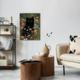 thumbnail image 3 of HFDF Cat Canvas Wall Art, Funny Black Cat Picture Wall Decor, Animal Garden Flowers Prts Poster for Bathroom Bedroom Livg Room Gallery Decor 11x14inch Framed, 3 of 6