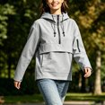 thumbnail image 4 of TaTaai Womens Anorak Long Sleeve Half Zip Hooded Waterproof Windbreaker with Pockets Lightweight Outdoor Hiking Jacket, 4 of 6