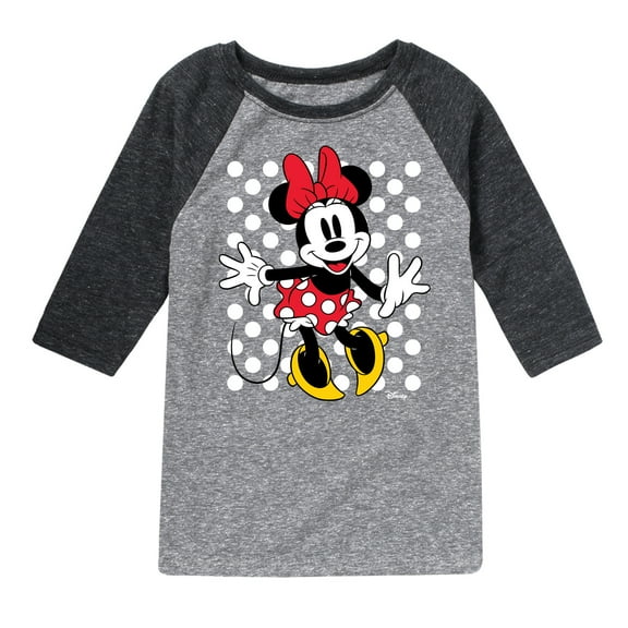 Disney - Mickey & Friends - Minnie Mouse - Polka Dots Everywhere - Toddler And Youth Raglan Graphic T-Shirt