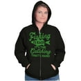 thumbnail image 4 of Angler Fishing Humor Easy Hard Catch Unisex Fleece Graphic Zip Up Hoodie Brisco Brands 2X, 4 of 5