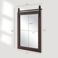 thumbnail image 2 of Costway 30"x22" Wall Mount Mirror Decor Vanity Mirror Wood Frame Barn Door Style Walnut, 2 of 9
