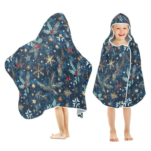 joogoo Snowflakes Berries Kids Hooded Beach Towel Baby Bath Towel 23.5"x50"