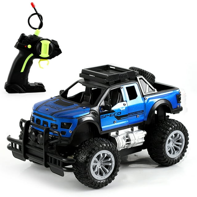Graflsoa 1:18 Scale Alloy Remote Control Off-Road Car with 500mAh Battery, 3 Doors, Manual & Remote Control, Blue - Perfect Toy for Boys, Ages 6+