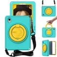 thumbnail image 2 of Feishell Case for Apple iPad mini (6th generation) with Built-in Screen Protector,Shockproof Rugged 360 Rotatable Folding Handle Kickstand Kids Friendly EVA Case Cover with Shoulder Strap,Mint, 2 of 8