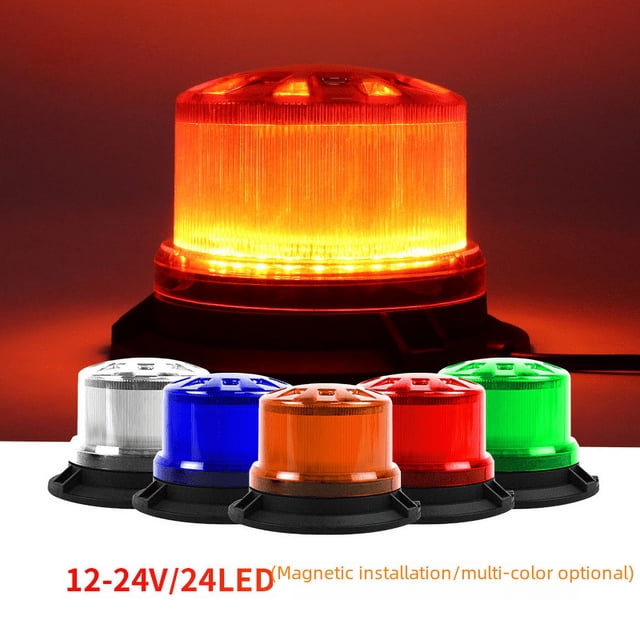 Adecuado para luz de advertencia LED de carretilla elevadora, luz intermitente de 24 LED, luz estroboscópica de techo para automóvil, luz de señal de seguridad para autobús escolar