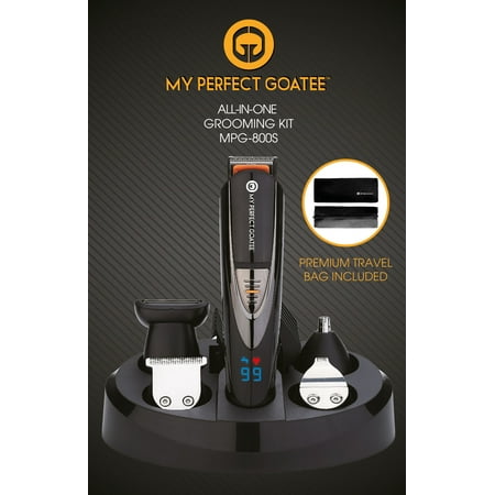 My Perfect Goatee Beard Trimmer Grooming Kit with LED Battery Charge Indicator Premium Travel Bag