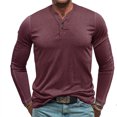thumbnail image 2 of safuny Men's Outwear Fall Winter Long Sleeve Tops Windproof Workout Sweatshirts Big&Tall Quarter Button Pullover Fashion Casual Sports Loose Cotton Shirts Red L, 2 of 7