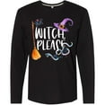 thumbnail image 3 of Inktastic Halloween Witch, Please Broom, Purple Hat, Spider and Snake Long Sleeve T-Shirt, 3 of 5