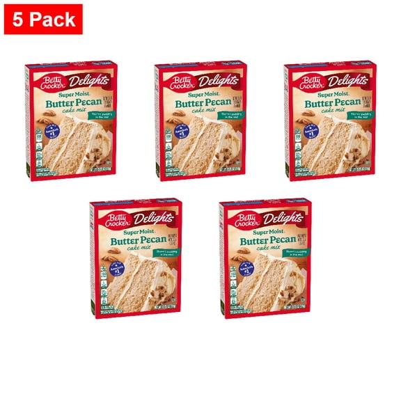 Betty Crocker Delights Super Moist Butter Pecan Cake Mix 13.25 oz - 5 Pack