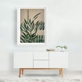 thumbnail image 2 of Paper Cut Green Leaves No.2 - Mixed Media Botanical Minimalist Tropical Nature Abstract Floral Modern Art White Framed Wall Art Print 9 x 12 inches, 2 of 3