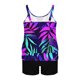thumbnail image 5 of Tankini de playa deportivo con estampado de moda para mujer, tirantes finos ajustables, traje de baño de dos piezas con abertura y shorts de baño con bolsillo, traje de baño de poliéster para mujer., 5 of 5