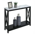 thumbnail image 2 of Convenience Concepts Oxford Console Table with Shelf, White Faux Marble/Black, 2 of 4