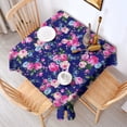 thumbnail image 2 of Pioneer Flower Floral Print Pattern Square Tablecloth,Waterproof Square Table Cover,Wipeable Spillproof Washable Table Cover for Home Kitchen Party Decor 52"x52"(132x132cm), 2 of 6