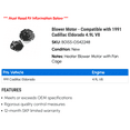 thumbnail image 2 of Blower Motor - Compatible with 1991 Cadillac Eldorado 4.9L V8, 2 of 2