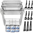 thumbnail image 2 of Ensemble de Buffet Jetable pour Réchauffer les Aliments, 39 Pcs de Serveurs de Réchauffement avec Couvercles, Fournitures de Restauration avec Casseroles Demi-Taille (9x13), Plateaux Chauffants pour Aliments avec Ustensiles et Couvercles, 2 of 8