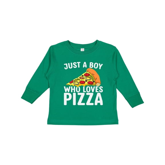 Inktastic Just a Boy Who Loves Pizza Boys Long Sleeve Toddler T-Shirt
