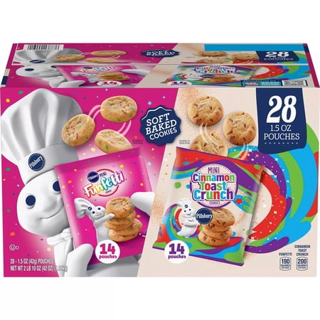 Pillsbury Soft Baked Mini Funfetti and Cinnamon Toast Crunch Cookies (28 Count) by Pillsbury