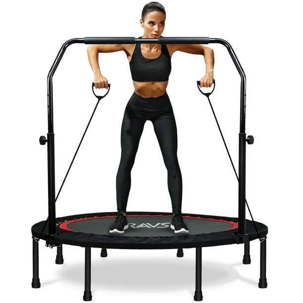 januari Mondwater voorspelling RAVS 48'' Inch Black Foldable Mini Fitness Trampoline Rebounder for Kids  and Adults with Handle - Walmart.com