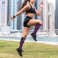 thumbnail image 6 of Lsque Purple Dreamcatcher Pattern Sport Compression Socks for Men & Women 15-20 mmHg Knee High Nurse Pregnant Running Medical and Travel Athletic, 6 of 6