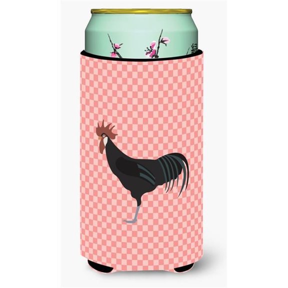 Minorca Ctalalan Chicken Pink Check Tall Boy Beverage Insulator Hugger