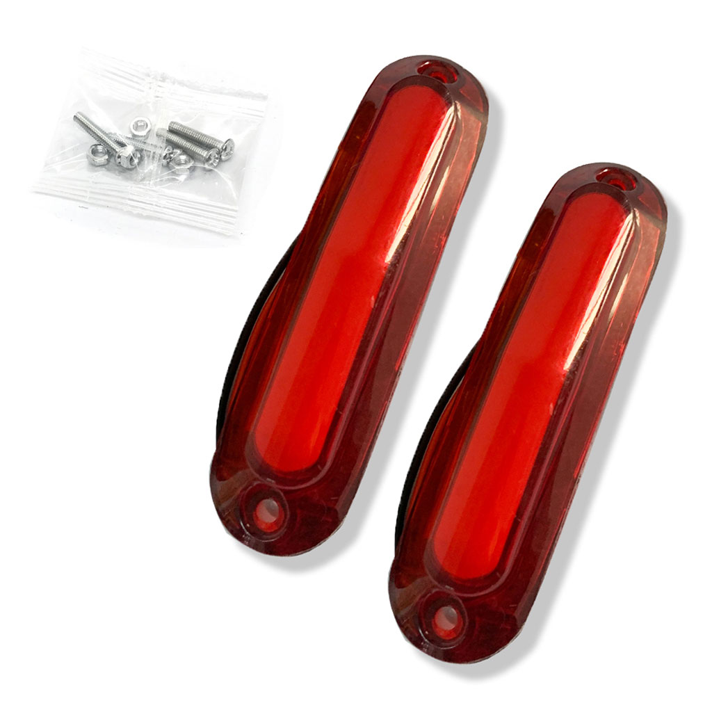 Huhudde 2x 6LED Trailer Truck Tail Light Stop Brake Turn Signal Tail Warning Lamp 12-24V