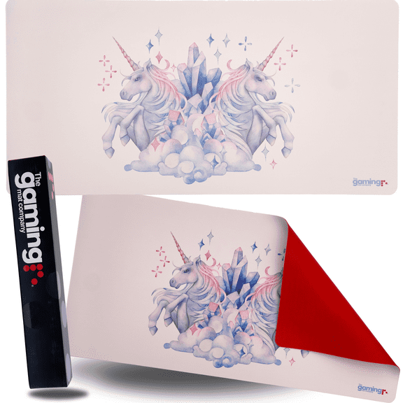 The Gaming Mat Company Single Player MTG Playmat & Gaming Mouse Pad - 28" x 14" Duel Unicorns Gaming Mousepad Compatible with MTG Cards Gaming Mouse Mat Large Mouse Pad