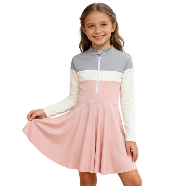 Girl Rash Guard Swimwear Sun Protection Long Sleeve Cute Bathing Suit 11-12 Years