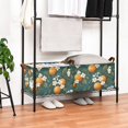 thumbnail image 3 of Yayeee Foldable Storage Basket for Shelves with Handles Waterproof Cloth Bins, Green Floral Orange, 3 of 7