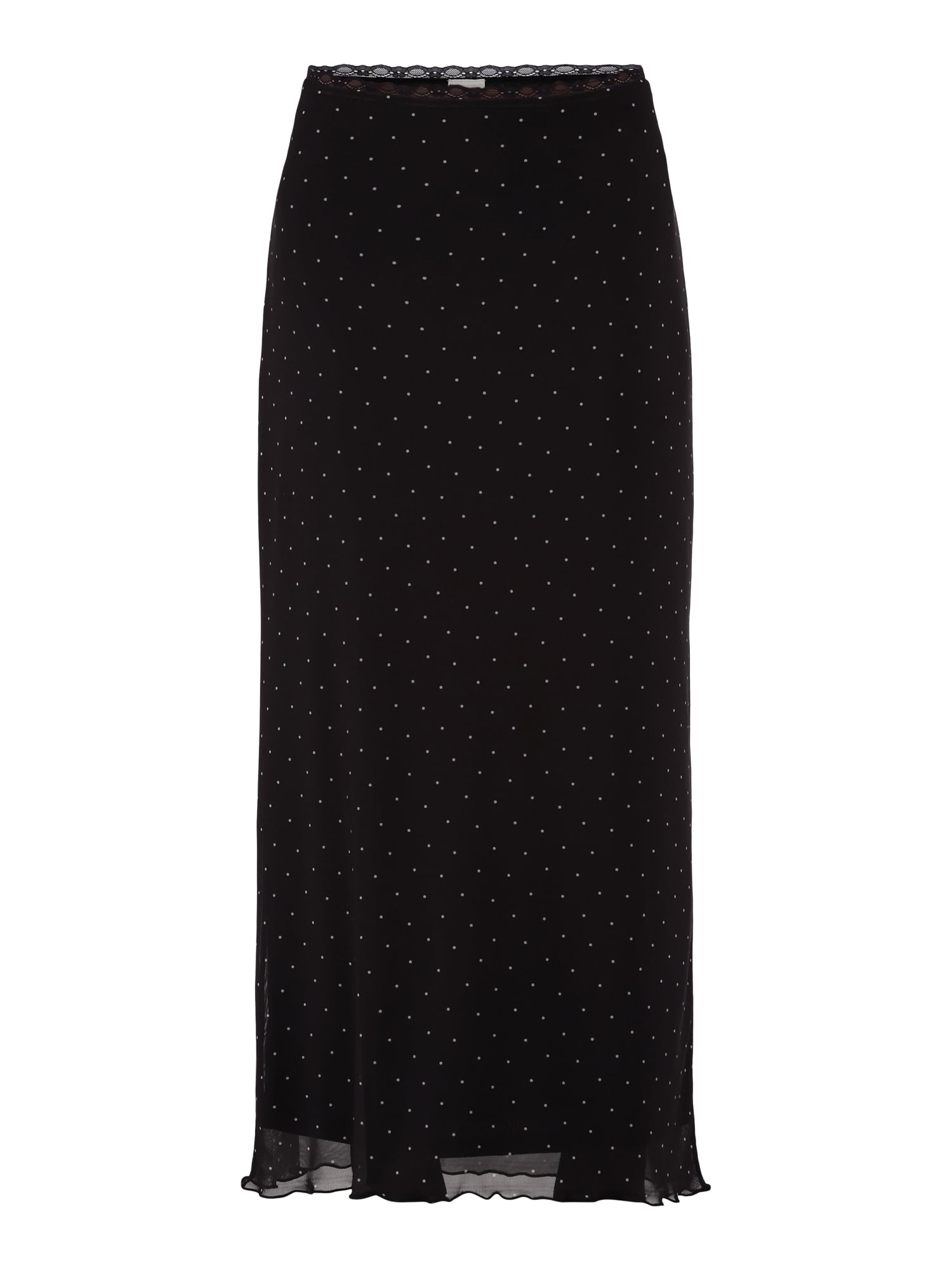 No Boundaries Lace-Trim Mesh Maxi Skirt, Women’s and Women’s Plus