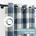 thumbnail image 2 of DriftAway Buffalo Plaid Check Curtains Woven Plaid Pattern Lined Blackout Thermal Insulated Window Curtain Grommet 2 Layers 2 Panels 52 Inch by 102 Inch Navy Blue, 2 of 5