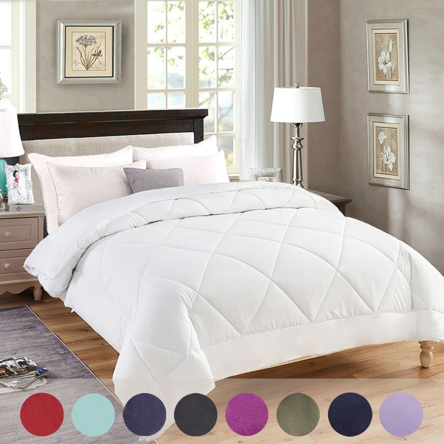 JML All-Season Down Alternative Comforter, Fluffy, Ultralsoft, White, Queen