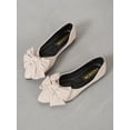thumbnail image 2 of Elegant Black Flats For Women, Bow Decor Point Toe Faux Suede Ballet Flats, 2 of 4