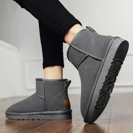 

Women s Snow Boots Mid Top Comfortable Fleece Warm Solid Faux Fur Boots Women s Footwear